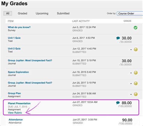 how to view my grades in oracle ama